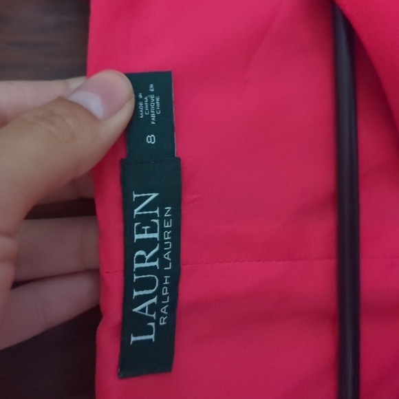 Lauren Ralph Lauren Hot Pink Zipper Front Fit & Flare Mini Dress Size 8 - Picture 4 of 7